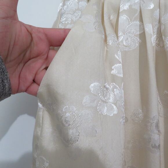 Urban Outfitters Womens Sz S Cream Floral Delphine Wide Leg Pant Jacquard - Picture 4 of 7